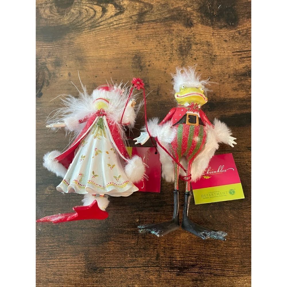 Vintage Dept.56 Krinkles 2 Santa Frog Ornament 6" NWT